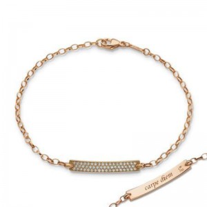 18K Rose Gold Diamond Pave "Carpe Diem" Petite Posey Bracelet