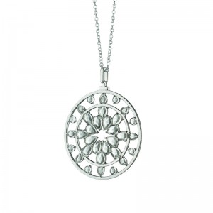 Sterling Silver Kaleidoscope Pendant with Stones