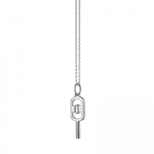 Mini Rectangular Key Necklace with Curved Edge