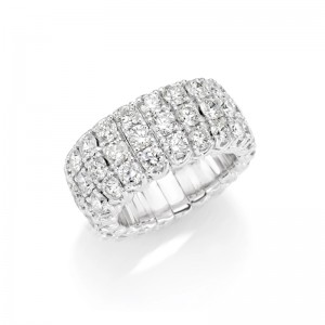 White Gold Xpandable™ Triple Row Diamond Ring