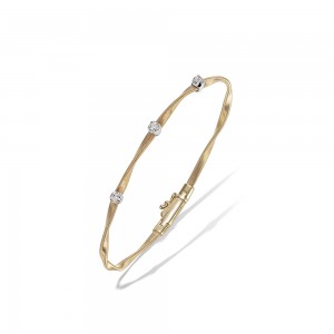 Marrakech 18k Yellow Gold and Diamond Stackable Bangle