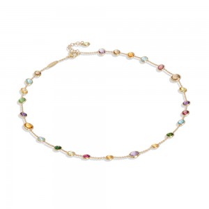 Jaipur 18K Yellow Gold Mixed Gemstone Small Bead Necklace