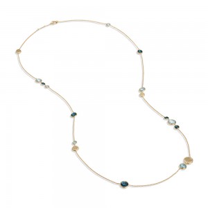Jaipur 18K Yellow Gold Mixed Blue Topaz Long Necklace