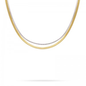 Masai 18K Yellow and White Gold Two Strand Necklace