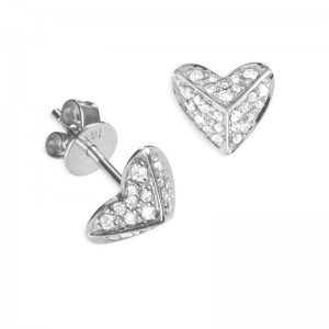 Diamond Heart Pyramid Earrings