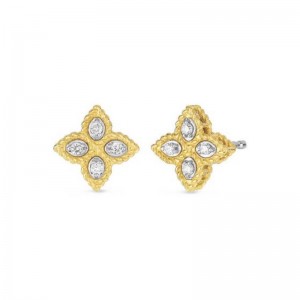 Princess Flower Diamond Earrings
