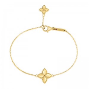 Gold Princess Flower Charm Bracelet