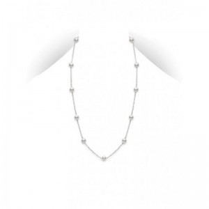 Akoya Cultured Pearl Station Necklace 5.5mm A+