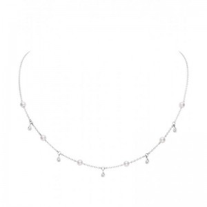 Akoya Cultured Pearl and Diamond Necklace 4.5mm