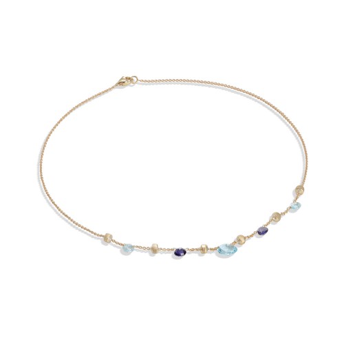 Paradise 18K Yellow Gold Iolite and Blue Topaz Short Necklace