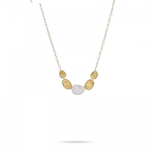 Lunaria 18K Yellow Gold and Diamond Graduated Necklace