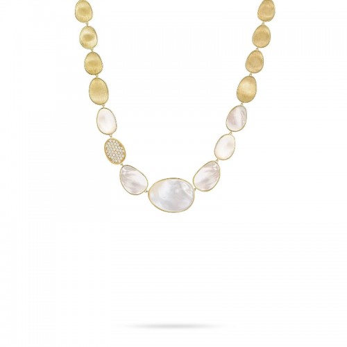 Lunaria 18K Yellow Gold and Diamond White Mother of Pearl Collar