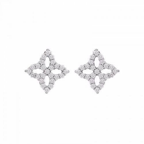 Princess Diamond Flower Earrings