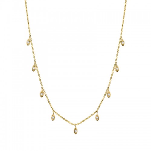 Gold & Diamond Fringe Drop Necklace