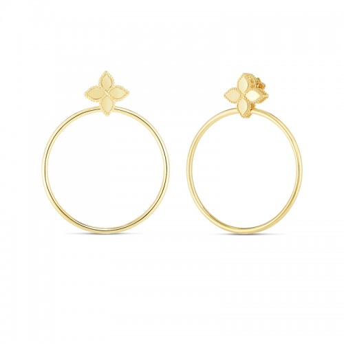 Princess Flower Earrings with Attached Hoops