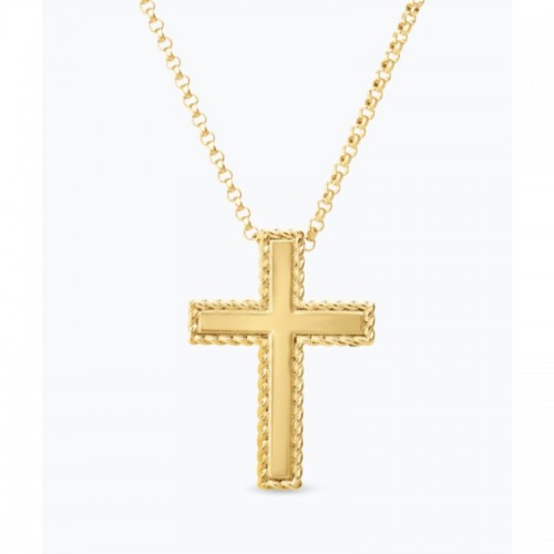Gold Princess Cross Pendant Necklace
