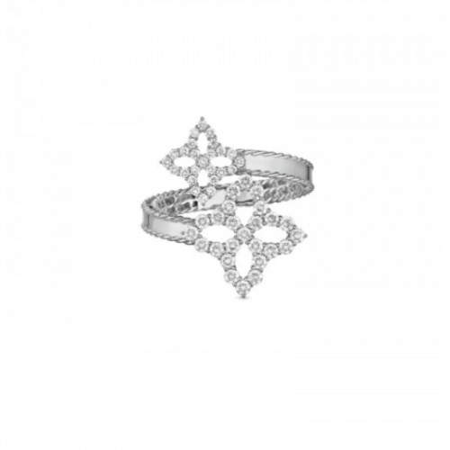 Princess Flower Bypass Diamond Ring