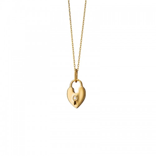 Heart Shaped Lock Charm Necklace