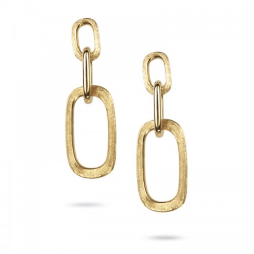 Murano Gold Triple Drop Link Earrings