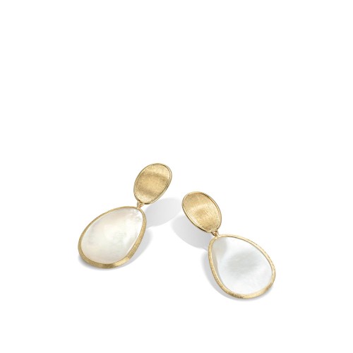 Lunaria Petite 18K Yellow Gold & White Mother of Pearl Earrings