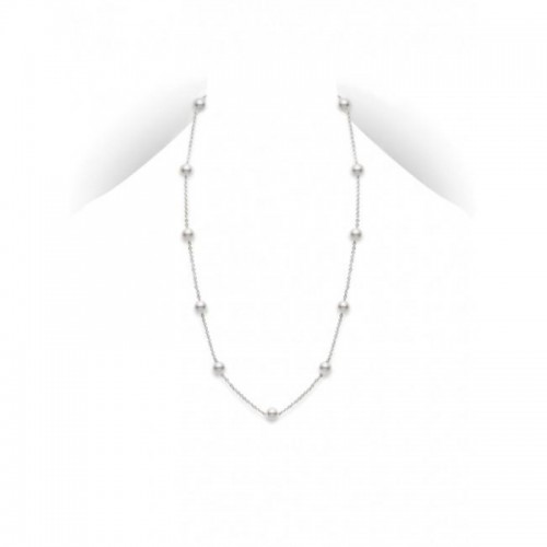 Akoya Cultured Pearl Station Necklace 5.5mm A+