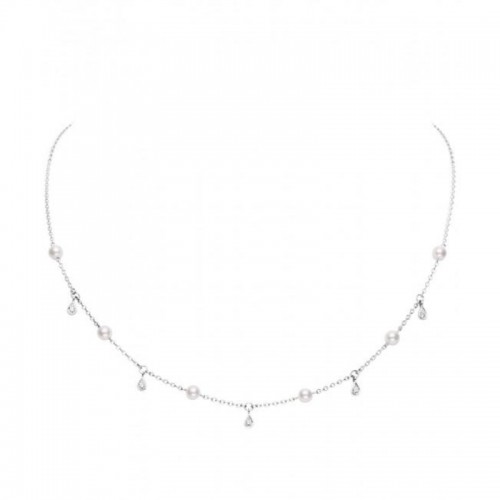 Akoya Cultured Pearl and Diamond Necklace 4.5mm